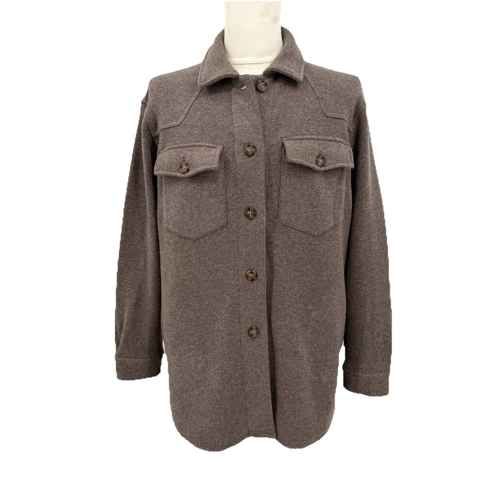 Naked Cashmere Men’s Beige Pure Cashmere Shirt Cardigan Jacket Size Small
